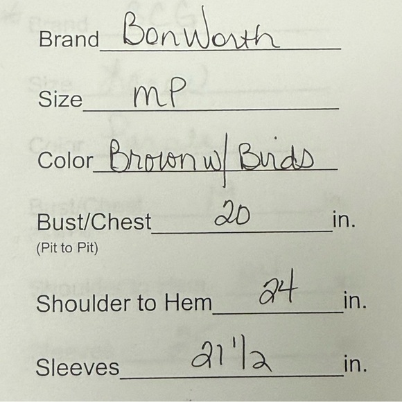 BonWorth Petite Brown Embroidered Bird Floral Button Cardigan Sweater M - Picture 7 of 7